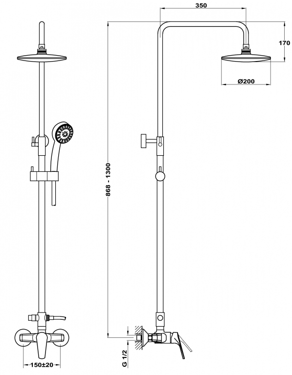 Teka Alaior XL zuhanyrendszer 22.298.02.00